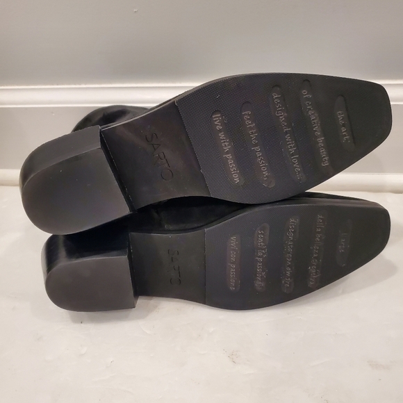 NEW Sarto Yeni Block Heel Ankle Boot Black Suede - Picture 4 of 5